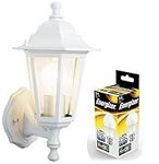 LED Outdoor Wall Lantern Outside Light Security White 6 Sided Exterior Lamp