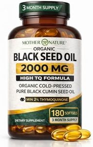 Mother Nature - Organic Black Seed Oil Capsules, 3 Month Supply, Cold Pressed, High TQ, 100% Turkish, Black Cumin Nigella Sativa Oil for Immune Support, Joint, Digestive Health,1000mg Capsule, 180ct