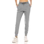 Deckpro Women's Yoga Pants Lightweight Quick Dry Athletic Running Joggers Outdoor Recreation Workout Pants for Women, Light Gray, Large