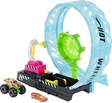 ​Hot Wheels® Monster Trucks Glow in The Dark Epic Loop Challenge™ Playset with Launcher, Ramp & Giant Loop, Includes 1 1:64 Scale Die-Cast Truck & 1 Car, Toy Gift for Kids 4 to 8 Years Old