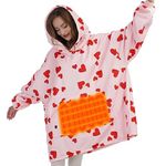 Keltne USB Heated Blanket Hoodie, Oversized Wearable Blanket, Sherpa Hooded Blanket, Warm Cozy Sweatshirt Blanket Gifts for Women Girls Adult (Battery Pack Not Included)