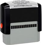 Personalised Stamp (70 x 25mm -5 Lines)- Custom Self Inking Rubber Stamps- Return Custom Address Stamp (Black)