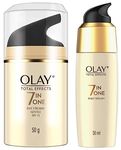 Olay Serum Total Effects 7 in 1, Anti-Ageing Smoothing Serum, 50 ml And Olay Day Cream Total Effects 7 in 1, Anti-Ageing Gentle Moisturiser, 50g