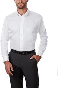 Van Heusen Mens Dress Shirt Regular Fit Non Iron Solid, White, 16.5"-17" Neck 34"-35" Sleeve