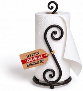 RTZEN Matte Black Paper Towel Holder Non-Slip Base Countertop