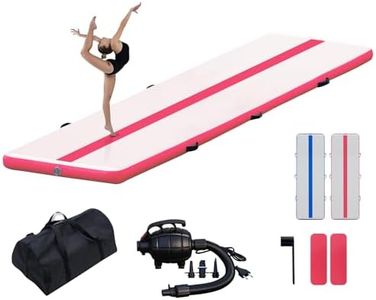 FunWater 10ft Inflatable Gymnastics Mat, Training Mats 4 inches Thick, Gymnastic Tumbling Tracks for Home Gym/Yoga/Cheerleading with Electric Pump