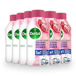 Dettol Pomegranate Washing Machine Cleaner, Antibacterial Liquid, Eliminates Bacteria, Odour, Limescale, Dirt, Pack of 6 x 250 ml, Fresh Scent, Deep Clean, Protects Appliance, Easy Use