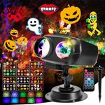 B-right Halloween Christmas Projector Lights Outdoor Indoor:12 HD Slide Patterns Snowflake Projection Lights,8V Timer Wireless Remote for Christmas Birthday Party Decorations (15W IP44 Waterproof)