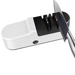 MKHS Electric Knife Sharpener & Polisher, 3-Stage Automatic Knife Sharpener, Copper Motor, White, Perfect for Kitchen Knives