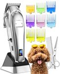 oneisall Dog Grooming Clippers for Thick Heavy Coats,2 Speed Cordless Professional Hair Trimmers with Metal Blade for Dogs Cats Animals