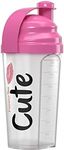 Cute Nutrition TummyTox Pink Protein Shaker Bottle with Grid Mesh Mixing Technology | 700ml Capacity for Pre Workout Drinks, Meal Replacement Shakes or Water | Durable, Leakproof & BPA Free