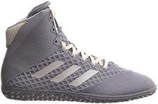 adidas Men's Mat Wizard 4 Wrestling Shoe, Glory Grey/White/Gold, 6.5