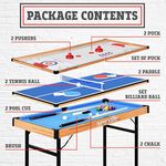 SereneLife Multi Games Table, 4 in 1 -Game Table, Portable- Folding Multi Games Table, Ping Pong, Air Hockey, Pool Billiards, and Shuffleboard, Indoor/Outdoor Use, For All Ages