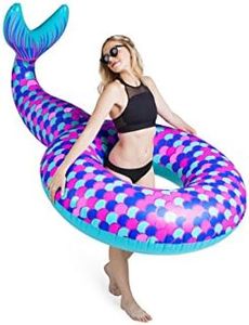 BigMouth Inc Giant Mermaid Tail Pool Float, Funny Inflatable Vinyl Summer Pool or Beach Toy, Patch Kit Included