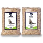 Eco Barn Cat Litter Wooden Pellets 40L. Biodegradable Cat Litter Non-Clumping, Ultra Absorbent Dust Free Cat Litter, Antibacterial Wood Litter - Genuine Eco Barn Odour Control Cat Litter, 2x10kg Bags