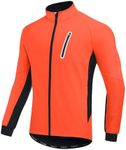 baleaf Men's Winter Cycling Jackets Water Resistant Thermal Running Softshell Jacket Warm Cold Weather Pockets Orange M