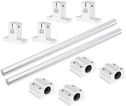 2PCS 8mm X 500mm Linear Motion Rod Shaft Guide with 4 PCS SCS8UU Ball Bearings & 4 PCS SK8 Aluminum Rail Support, Linear Motion Rod Guide Set for CNC and DIY Craft Tool (Diameter 8mm, 500mm)