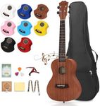 Dripex Natural Concert Ukulele 23 Inch Ukulele with Beginner Kit for Adults or Kids