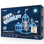 besrey Kids Fort Building Kit Den Building Kit 133 Pcs with Toss Game - Creative Fort Glow in Dark, Outdoor Play Playground Equipment, DIY Construction STEM Toys for Kids Game