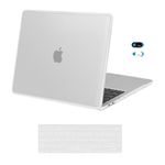 MOSISO Compatible with MacBook Pro 13 inch Case M2 2024-2016 A2338 M1 A2251 A2289 A2159 A1989 A1708 A1706,Soft TPU Frame Bumper Anti-Cracking Plastic Hard Shell&Keyboard Cover&Webcam Cover,Translucent