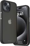 Vaku Luxos® Elemento Series Back Cover Case for iPhone 15 Plus Metal Frame Camera Bump Shockproof Scratch Resistant Slim Thin Military-Grade Protection- Black