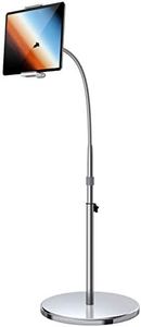 Lamicall Support de Tablette de Sol - Réglable Support de Tablette à Col de Cygne avec Hauteur Réglable et Base Stable de 4,8 KG, pour 4.7"~13" Tablette, iPad 12.9, iPad Air Mini 2 3 4, Switch, Tab