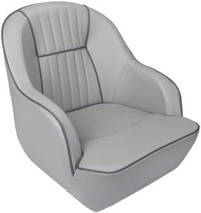 Pontoon Captain Seat Marine Boat Bucket Seats Low Back Captains Chair with Armrest (Dark Gray/Carbon gray Piping)
