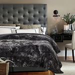 Chanasya Faux Fur Bed Throw Blanket - Super Soft Fuzzy Cozy Warm Fluffy Beautiful Color Variation Print Plush Sherpa Microfiber Gray Blanket (86"x108") King