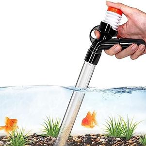 SSRIVER Aquarium Gravel Cleaner Fish Tank Kit Long Nozzle Water Changer for Water Changing and Filter Gravel Cleaning with Air-Pressing Button and Adjustable Water Flow Controller- BPA Free