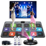 FWFX Dance Mat for Kids and Adults - Wireless Music Electronic Dance Mats for Girls and Boys - Exercise Dancing Pad Game for TV, Birthday Ideas for Family