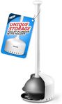 FORASTO Toilet Plunger with Holder，Plungers for Bathroom with Holder, Toilet Plunger Heavy Duty，Bathroom Plunger，Bathroom Decor，Bathroom Accessories，Toilet Bowl Cleaners,White