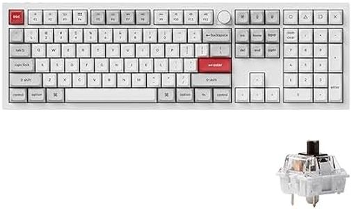 Keychron Q6 Pro Full-Size Bluetooth Custom Mechanical Keyboard for Mac Windows Linux, Full Aluminum QMK/VIA Programmable Knob KSA Double-Shot PBT Keycap Hot-Swappable Keychron K Pro Brown Switch-White