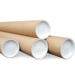 Cardboard Postal Tubes + Plastic End Caps Strong A0 865MM X 76mm Diameter - (5 Tubes)