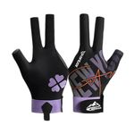 Lightweight Billiards Glove 3 Finger Pool Glove for Left Hand - Unisex High Elasticity Snooker Cue Sport Glove for Left Hand (Female - Purple,S)