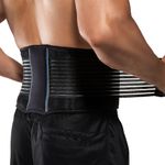 BraceUP Back Support Belt for Men and Women - Breathable Waist Lumbar Support Lower Back Brace for Sciatica, Herniated Disc, Scoliosis Lower Back Pain Relief, with Dual Adjustable Straps (S/M 70-90 cm)