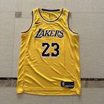 LeBron James #23 Los Angeles Lakers Yellow Jersey Size M