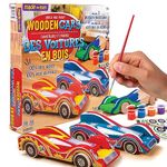 Made By Me Build & Paint Your Own Wooden Cars, DIY Wood Craft Kit, Makes 3 Functional Cars, Easy to Assemble, Arts And Crafts Kit for Kids