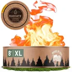 Radiate XL 8" Portable Campfire As Seen On Shark Tank - Up to 5 Hours of Burn Time - Reusable Travel Fire Pit for Camping, Patios, and Beach Days - Great Alternative to a Real Fire - Made in USA