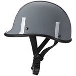 Woljay Helmets Half Cap Vintage Shell Open Face Motorcycle Helmet - DOT Approved (Medium, Grey)