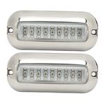 Marine Transom Light, Boat Underwater Light Waterproof 2 Pcs 600LM 120° Illumination Range for Boat(Blue Light), Boat/Yacht Series