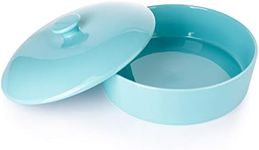 Sweese Porcelain Tortilla Warmer, Ceramic Tortilla Server, Tortilla Holder with Lid for Taco Tuesday Night, Mexican Fiesta Party - Microwave & Oven Safe, Turquoise