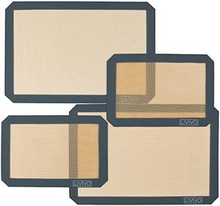 LIVIVO 4 Piece Baking Sheet Silicone Mats Non Stick Heat Resistant to 250C for Microwave, Oven, Grill, Safe to -40C for Freezer. Cookware, Bakeware. Alternative to Parchment or Paper Liner