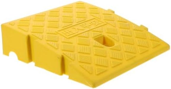 NOLITOY Plastic Driveway Curb Ramp Pad 25x27x7cm Yellow Rhino Ramps for Cars Boys and Girls Bike Lawn Mower Shed Garage Auto Use