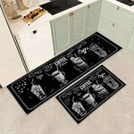 Kitchen Mat Sets Non slip Washable, Kitchen Rugs Runner Set of 2 Anti Fatigue Kitchen Floor Mat for Home Decoration Office Standing Desk (D, 40x60+40x120cm)