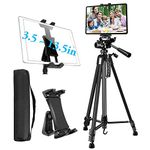 Atoptek Tripod for iPad, Tablet Phone Camera Tripod Stand Mount Holder 60in Height Adjustable for iPad Pro Air Mini 12.9 11 10.5 Surface Galaxy, 3.5 to 13.5in iPhone Tablet