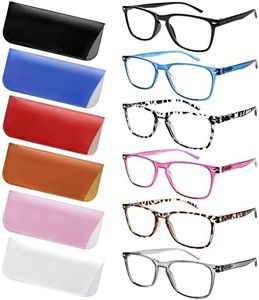 6 Pack Reading Glasses for Women Men, Spring Hinge Eyeglasses Blue Light Blocking Anti Eyestrain Computer Readers (6 Mix C1, 2.50, multiplier_x)