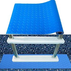 Pool Ladder Mat - 36 x 24 Inch Large Pool Ladder Pad Protective Swimming Pool Step Mat with Texture for Above Ground Swimming Pool Steps Liners and Stairs (Striped)