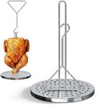 Geesta Stainless Steel Turkey Fryer Stand Kit, Heavy Duty Turkey Fryer Accessories Includes Lifter Hook, Vertical Rack and Perforated Holder Base for Deep Frying Pot