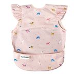 Tiny Twinkle Unisex Baby Modern Apron Bib Ruffle - Unicorn Confetti, Unicorn Confetti, Small 6-24 Months US