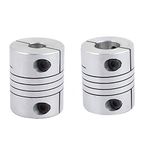 Xnrtop 8mm to 12mm Shaft Coupling 30mm Length 25mm Diameter Stepper Motor Coupler Aluminum Alloy Joint Connector for 3D Printer CNC Machine DIY Encoder 2pcs